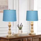 Lamp Shades Set of 2 - Drum Lampshades 11.4" x 12.9" x 9.8" Inches, Fabric Medium Replacement Lampshades for Table Lamp, Floor Lamp, Assembly Required, Spider,Linen