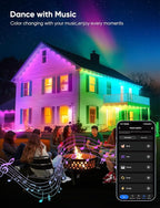 Permanent Outdoor Lights 150ft,RGBW Eaves Light with 108 LED Lights,111+ Scenes Modes Outdoor Lighting, Waterproof Permanent Light for Daily Holiday Halloween Decorations, Compatible with Alexa,White