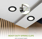 ASD Recessed Lighting 6 Inch Round Commercial LED Downlight, Mini Panel Baffle Trim, 15W 120-277V, 5 CCT Selectable 2700K/3000K/3500K/4000K/5000K, Dimmable LED Ceiling Light Fixture, Black, ETL