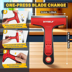 DIYSELF Razor Blade Scraper, 1 Pack Scraper Tool with 10pcs 4-Inch Blades, Razor Scraper for Cleaning Glass, Window, Stove Top, Oven, Kitchen, Cooktop, Shower Door, Sticky Residue, Tile, Wallpaper
