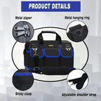 FASTECH 22 Inch Tool Bag, Waterproof Wide Mouth Tool Kit, Heavy Duty Tool Bag Organizer With Shoulder Straps, Tool Storage Package For Men/Women (Blue22IN)
