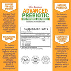 Prebiotics for Advanced Gut Health - Immune System Support & Dietary Fiber - Fuels Good Bacteria Growth to Promote Digestive Health - Gas & Digestion Support - Probiotics for Men & Women - 60 Capsules