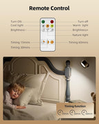 LED Wall Mounted Lights, Rechargeable Wall Sconces Lamp, 3 Color Temps & Remote and Touch, 360°Rotation Dimmable Cordless Wall Light for Study Bedroom Reading Bedside(Black, 1 Pack)