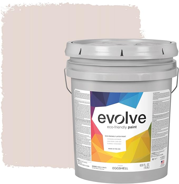 EVOLVE Paint & Primer: Environment-friendly, Low Sheen with One-coat Coverage for Interior & Exterior surfaces (Pale Pink, 5-Gallon)