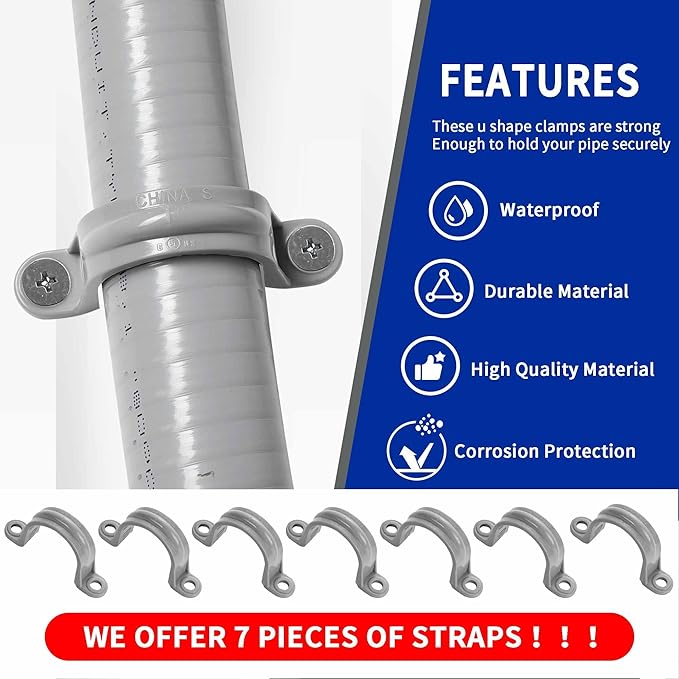 (1 inch Dia * 25 Feet) Yariwiz Flexible Electrical Conduit Liquid Tight PVC Conduit Kit with 3 PCS Coupling, 3 PCS Elbow and 7 PCS Strap, Sealtight Seal Flex Liquidtight Wire Outdoor Non Metallic Grey