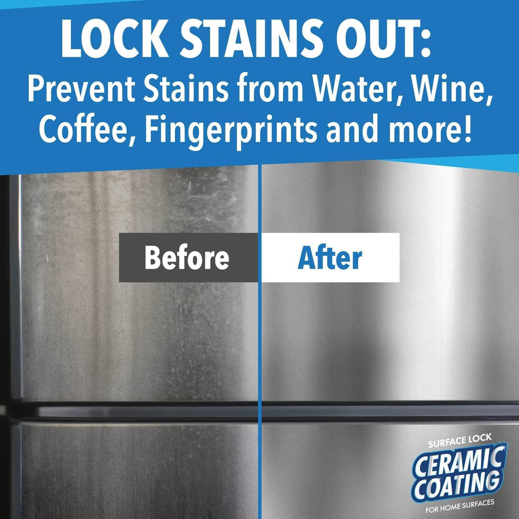 2-Pack Home Ceramic Coating for Stainless Steel, Glass and Countertops - Seal, Protect & Shine for the Kitchen & Bathroom - Fights Fingerprints, Grime and Stains in Your Life - 16 oz - Proof It Works