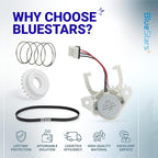 [UPGRADED] BlueStars WH03X30517 Washer Shift Actuator & WH01X27538 Washer Drive Belt & WH05X24185 Washing Machine Clutch & WH01X24434 Washer Spring - for GE Hotpoint Clothes Washer