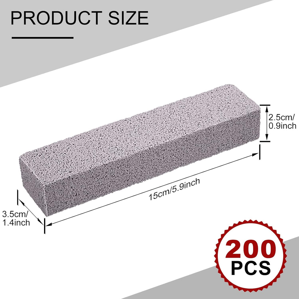 Chinco 200 Packs Pumice Stick for Cheaning, Pumice Scouring Stone Pad Removing Stain Grime Without Leaving Scratches for Kitchen Oven Stove Home Bathroom Toilet Pool House Cleaning Supplies
