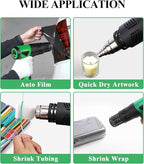 1800W Industrial Heat Gun, Fast Heating 122℉-1202℉ Variable Temperature Control Overheat Protection 2 Speed Air Flow with 4 Nozzles for Crafts, Shrinking Tubing, Vinyl Wrap (SG-1004)