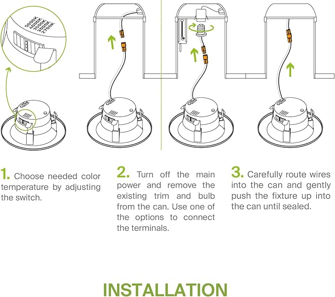 ASD Retrofit LED Recessed Lighting 4 Inch | 9W 700 Lm Wet Rated Dimmable Ceiling Downlights | 2700K-5000K Adjustable CRI90 White Room Recessed Light Fixtures | LED Can Lights, UL Listed 6 Pack