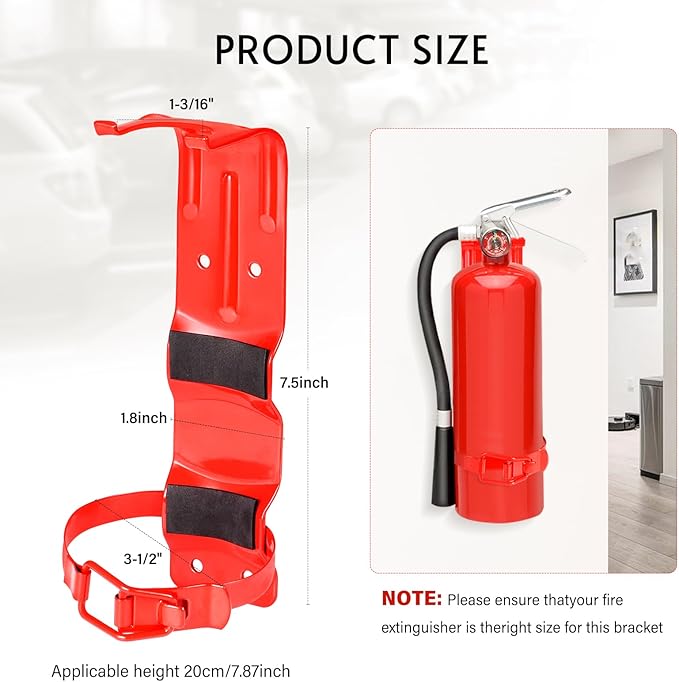 4Pack 2.5LB Fire Extinguisher Mount,fire Extinguisher Bracket for Vehicle,Car, Boat, Truck,Home,fire Extinguisher Holder Wall Mount,fire Extinguisher Hanger (Red)