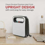 Elite Gourmet ESM2207XSS Sandwich Panini Maker Grilled Cheese, Machine Tuna Melt Omelets Non-stick Cooking Surface, 2 Slice, 750 Watts, Stainless Steel