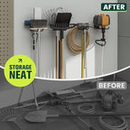 Wall Mount Garden Tool Holder Organizer Rack, Garage Tool Organizer Storage Hook for Yard Shed, Metal Garage Garden Tool Hanger for Lawn Organizer Holds Shovel,Rakes,Brooms,Hoses 8 Pack