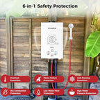 CAMPLUX Propane Water Heater, 2.11GPM Portable Water Heater for Camping, 55,000 BTU Portable Hot Water Heater Outdoor, BW211, White