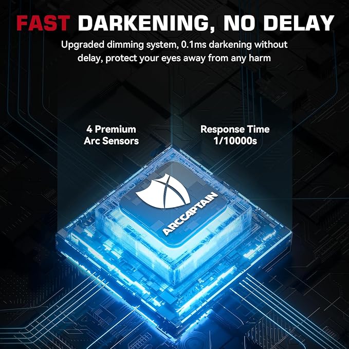 ARCCAPTAIN Auto Darkening Welding Helmet, 3.94"X3.66" Large Viewing Screen True Color Welding Hood with 4 Arc Sensor Solar Powered, Wide Shade 4-5/5-9/9-13 Welding Mask (Hunter)