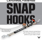 VULCAN Ultimate Axle Tie Down Kit - Silver Series Webbing - Includes (2) 22 Inch and (2) 36 Inch Axle Straps, (2) 96 Inch Snap Hook Ratchet Strap, and (2) 112 Inch Loop Tie Down Combinations