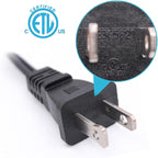 2 Prong Extension Cord 1FT,2Pack Short and Thin Cord Extension,Indoor Male/Female Power Cable, UL Listed Perfect for Home, Office or Christmas Lights,Black