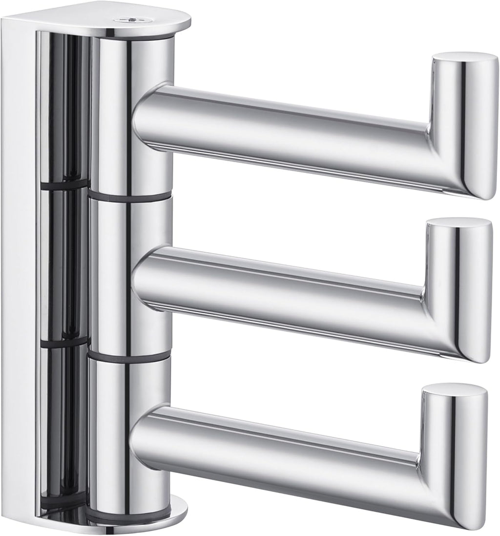 Angle Simple Towel Hook for Bathroom, SUS 304 Stainless Steel Foldable Robe Towel Holder, Wall Coat Hook, Polished Chrome