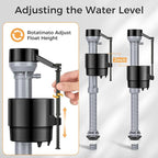 Universal Toilet Flusher Replacement Kit, Toilet Fill Valve Replacement Kit, Toilet Parts Inside Tank Kit, Adjustable, Quiet and Easy to Install (2-Pack)