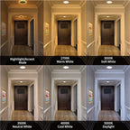 Meconard 24 Pack 6 Inch 5CCT LED Recessed Ceiling Light with Night Light, 2700K/3000K/3500K/4000K/5000K Selectable Ultra-Thin Lighting, 12W=110W, 1050LM, Dimmable Canless Wafer Downlight ETL&FCC