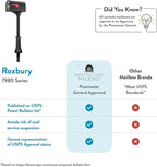 Architectural Mailboxes 7980B-10 Roxbury Mount Mailbox and Premium Steel Post Combo, Medium, Black