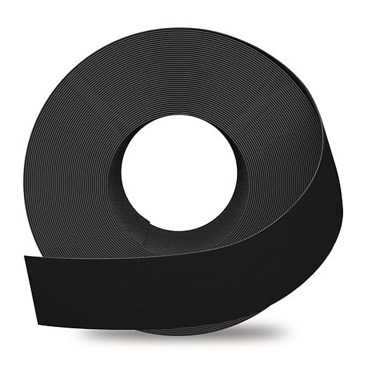 GSCIT Club Black Melamine Edge Banding, 2 inch x 50ft Edge Banding with Hot Melt Adhesive Pre-glued Cabinet Edge Banding Flexible Black Veneer Edging for Plywood