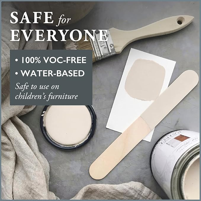 AMY HOWARD AT HOME Chalk-Based One Step Paint for Furniture, Cabinetry, Decor, Finish, and More | No Stripping, Sanding, or Priming | Ultra-Light Base | 32 Ounce | Linen