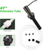 Soap Dispenser for Kitchen Sink, Sink Soap Dispenser with Longer Threaded Shaft, Stainless Steel Pump with 47" Extension Tube, Connects Directly to Dish Soap Container, Wide Pump Head Base（Gray）