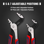 WORKPRO 2-Piece Groove Joint Pliers Set, 10 & 8 Inch Adjustable Water Pump Pliers, Straight Jaw Tongue and Groove Pliers