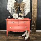 Dixie Belle Paint Company Chalk Finish Furniture Paint - Flamingo (8oz) - Matte Bright Coral Chic Chalk Mineral DIY Furniture Paint