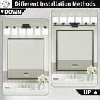 6-Light Black Vanity Lights for Bathroom, Modern Bathroom Vanity Lighting Fixtures Over Mirror, Bathroom Light Fixtures for Bathroom Mirror, Living Room, Hallway, Vanity Table, E26 Base