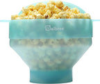 The Original Salbree Collapsible Silicone Microwave Popcorn Popper Maker Machine, Microwavable Bowl Holds 16 Cups, Uses Hot Air and Oil Always Optional - The Most Colors Available (Transparent Mint)