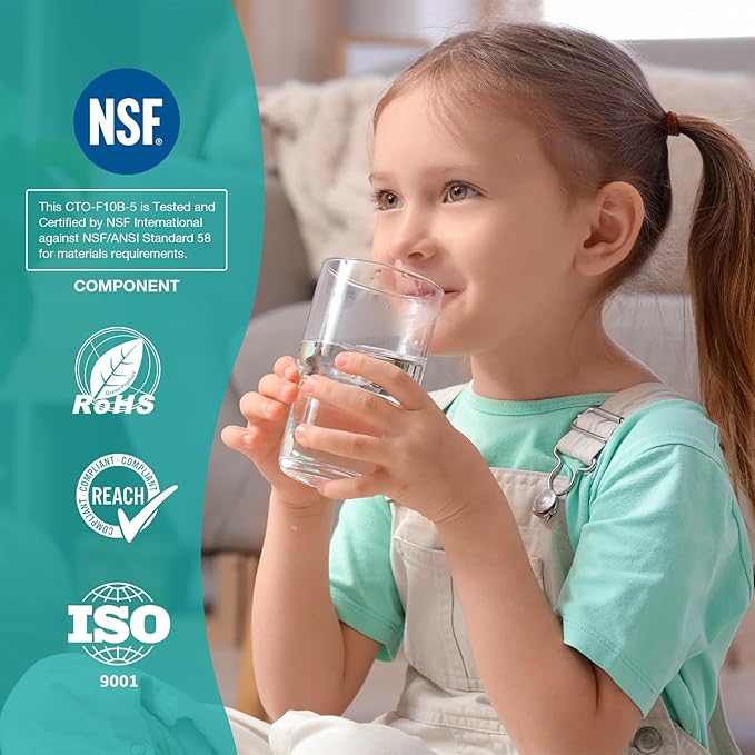 SimPure 4.5" x 10" Carbon Whole House Water Filter 5 Micron Coconut Shell Charcoal Replacement Cartridges for System Housing DB10P, DB10C, FC15B, GE GXWH40L, GXWH35F, BB-10B, FXHTC, WGB21B, 3-Pack