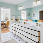 3 Pack 7.5 Inch(192mm) Hole Center Modern Brushed Gold Cabinet Pull Handle Timeless Vanity Drawer Pull Handle Classic Cabinet Hardware for Kitchen Dresser Bathroom, Screws Included, B-Gold(7.5x3)