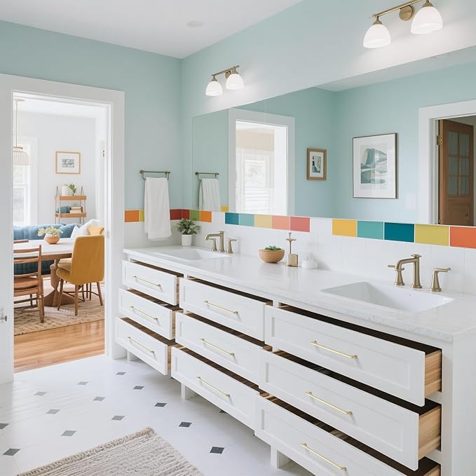 3 Pack 7.5 Inch(192mm) Hole Center Modern Brushed Gold Cabinet Pull Handle Timeless Vanity Drawer Pull Handle Classic Cabinet Hardware for Kitchen Dresser Bathroom, Screws Included, B-Gold(7.5x3)