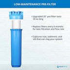 Aquasana Whole House Max Flow Water Filter | 1,000,000 Gallons | Salt-Free Softener Alternative | Carbon & KDF | Long-Lasting Pre-Filter | Reduce 97% Chlorine, Sediment & Scale | Rhino WH-1010-CT-LM