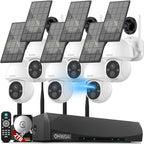 《 2-Way Audio & 100% Solar Powered》Outdoor Wireless PTZ Camera System, 4MP Solar Powered Battery Cameras,Home Video Surveillance