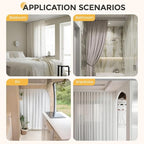 10.8FT Self Adhesive Ceiling Curtain Track No Drill, Curtain Track Ceiling/Wall Mount, Unbendable & Cuttable Track Curtain Rod for RV, Windows, Living Room, Bedroom