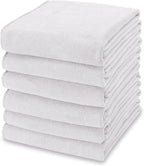 kimteny 13x28 Inches Kitchen Cloth Dish Towels, 400 GSM Premium Dishcloths, Super Absorbent Coral Velvet Microfiber Cleaning Cloths, Fast Drying Rags for Washing Dishes (6 Pack, White)