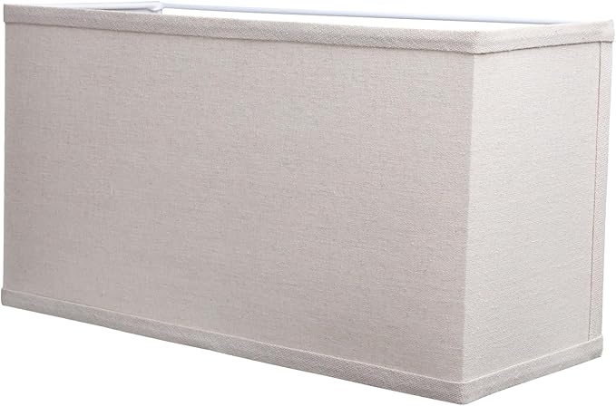 Yosoan 2-Light Linen Lamp Square Fabric Shades, Double Fabric Lampshade Indoor Wall Mount 2 Bulbs for Wall Sconce Lamp Replacement for Stairwell Bedside Hallway Home Decor(White)