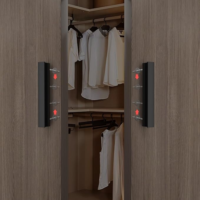 homdiy 5 Pack Adjustable Black Cabinet Pulls 1" to 4" (25-102mm) Adjustable Hole Distance Drawer Pulls