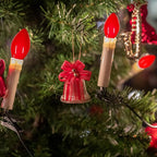 25 Pack Red Christmas Light Bulbs C7 Replacement Bulbs Nightlight Bulb, Vintage Red C7 Christmas Lights Replacement Bulbs for Xmas Home Bedroom Tree Window Candle String Lights Decor, E12 Base, 5W