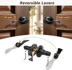 Knobonly 3 Pack Matte Black Privacy Door Levers Interior Door Handles for Bedroom and Bathroom Door Knobs Keyless Privacy Door Handles with Lock, Zinc Alloy Reversible for Right/Left