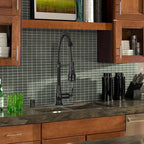 Akicon Pre-Rinse Spring Kitchen Faucet, Single Handle Solid Brass High Arc Pull Down Sprayer Head Kitchen Sink Faucet with Deck Plate