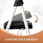 HBTower Step Ladder, Folding Step Stool with Wide Anti-Slip Pedal, Sturdy Steel Ladder, Convenient Handrail, Lightweight, Portable Steel Step Stool