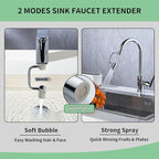 SELLO 1080° Rotating Faucet Extender for Bathroom Sink, Sink Water Faucet Aerator with Brass Extension, Sink Extender with Adjustable Swivel Arm, Fit to Faucet Threads G1/2, 15/16”, and 55/64”