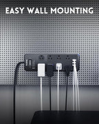 Surge Protector Power Strip 15FT, PLUGTUL Surge Protector with 8 Outlets - Spacious Design for Large Plugs, Flat Plug, 20W USB C Charging for Home, Office, ETL Listed, 2040J