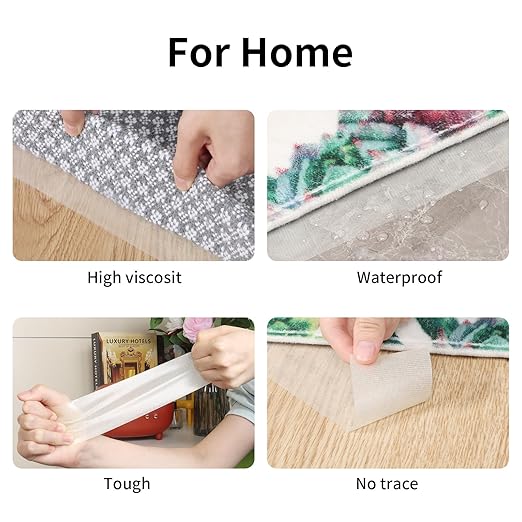 Heavy Duty Double Sided Tape, 2inx66FT/50mmx20m, White,Clear Mesh, Extra Strong Adhesive for Carpets, Picture Hanging, DIY Projects - Hand Tearable