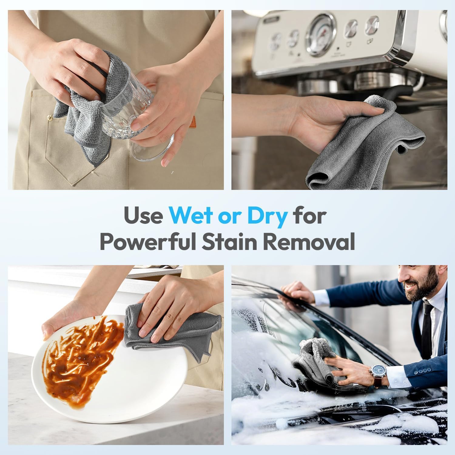 Microfiber Cloth Cleaning Towels (Grey)