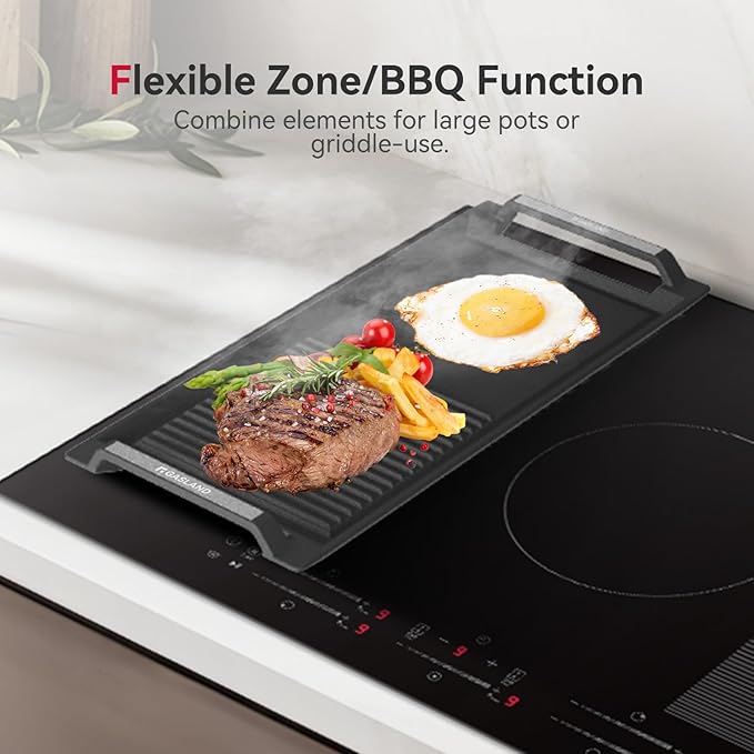 GASLAND Induction Cooktop 30 Inch, Built-in Glass Stove Top IH77BFH 5 Booster Burners Including 2 Flexi Element, 240V Electric Cooktop, 9 Power Levels, Sensor Touch Control, Safety Lock & Timer